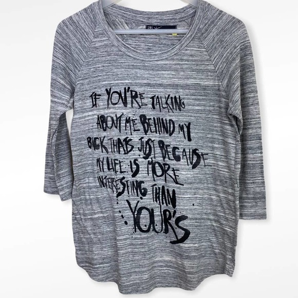 291 Venice 3/4 Sleeve Top Gray Size Small - Picture 2 of 7